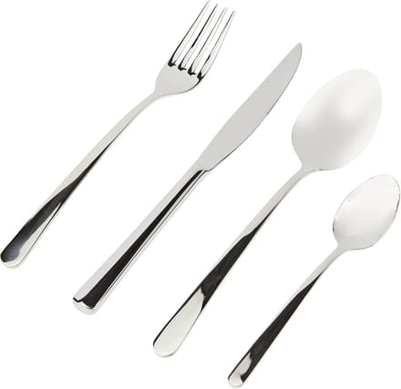 24-delige tafel bestekset in metallic zilver