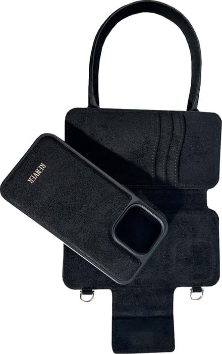 RENVER Izzy dames Iphone 14 Telefoonhoesje met tas - zwart
