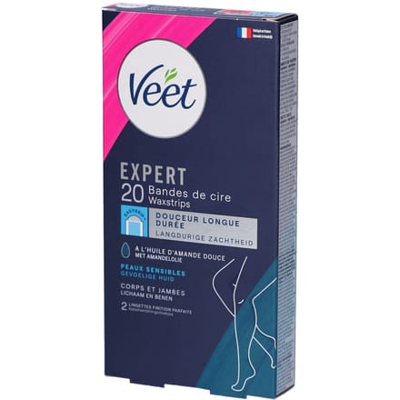 Veet Expert Ontharingsstrips - Lichaam & benen - Gevoelige huid - 20 stuks