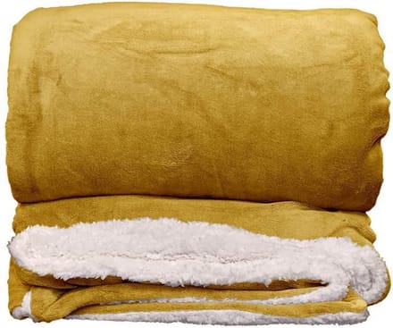 Unique Living Lars - Fleece - Plaid - XL - 220x240 cm - Mellow Yellow