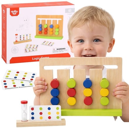 Tooky Toy Logisch spel Tijdpuzzel Kleuren 30 patronen 18 stuks. - UNI
