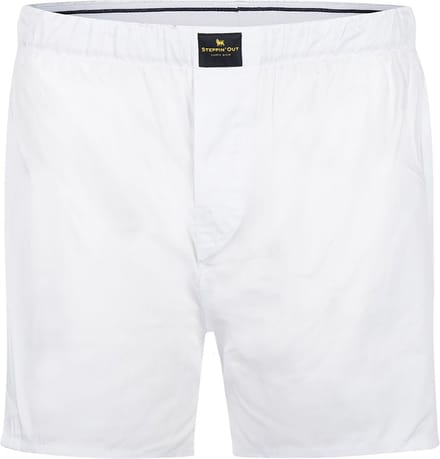 Steppin' Out Boxershort Poplin Wit - Maat M - Heren - Boxershorts