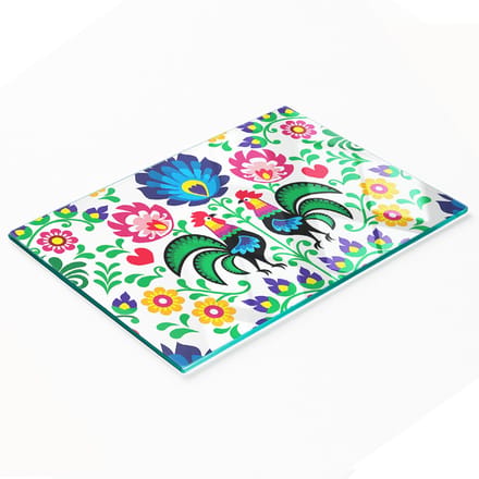 Multifunctionele decoratieve keukenplank met gehard etnisch patroon, 80x52 cm