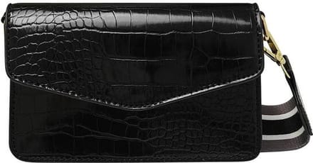 Bijoutheek Tas Crossover Tas Mat Croco Zwart