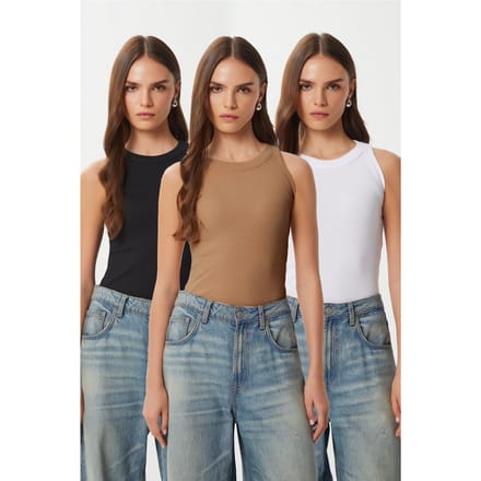 Fitted Katoenen 3-Pack Tanktop