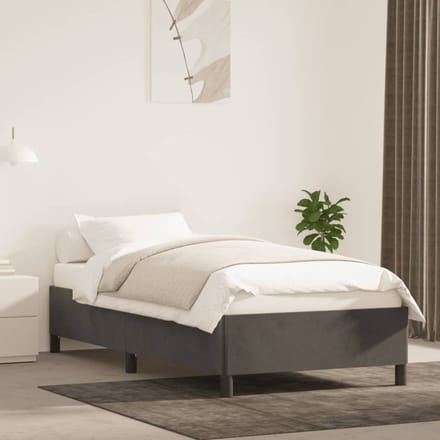 vidaXL - Bedframe - zonder - matras - 100x200 - cm - fluweel - donkergrijs