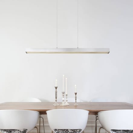 Globo LED hanglamp Ethan, aluminiumkleurig, metaal, 150 cm, uitschuifbaar