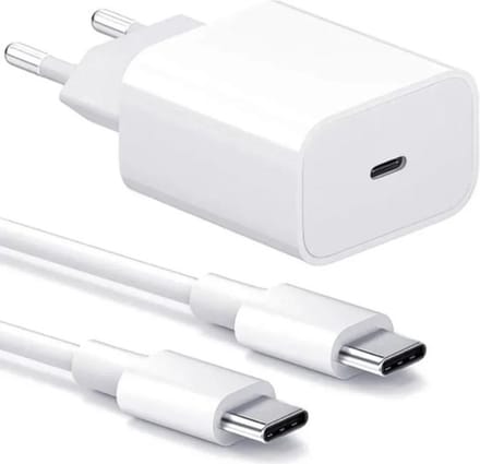 USB-C Adapter Snellader + 1 meter USB-C kabel - Geschikt voor iPhone 15 Pro/ Apple iPad Pro - Samsung - oplader iphone 17