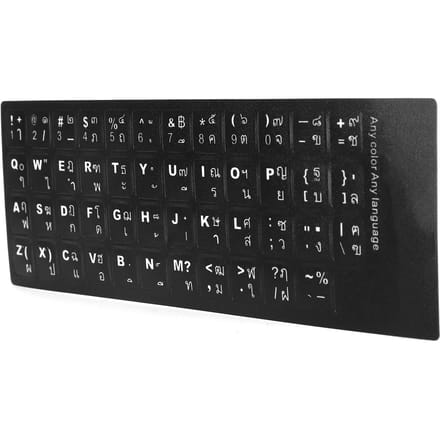 Autocollant de remplacement pour clavier thaïlandais, accessoire pour ordinateur de bureau et portable black