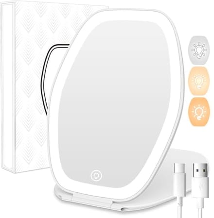 Draagbare make-up spiegel met licht en touchscreen - Verstelbare LED verlichting voor thuis en onderweg