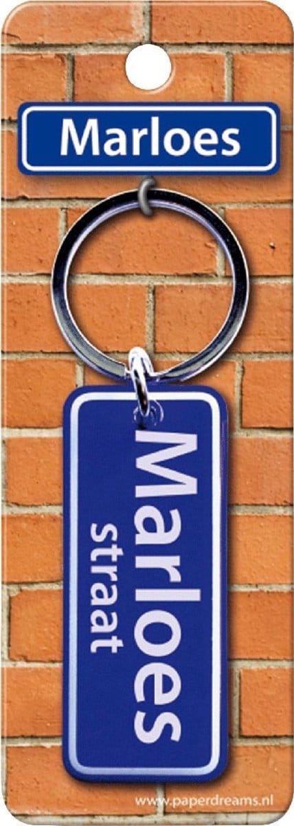 Paper Dreams Sleutelhanger Straatnaam Marloes 9 Cm Staal Blauw