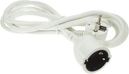 Perel Verlengkabel, H05VV-F 3G1.5, 5 m, 16 A/230 V, 3500 W, type E/F, Schuko, voor binnen, pvc, wit