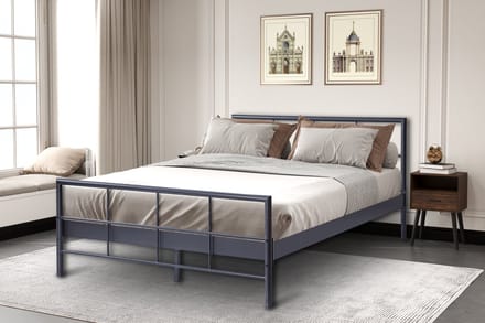 Interiax Lucas Bed - Metaal Donkergrijs - 160x200 cm - Inclusief Lattenbodem