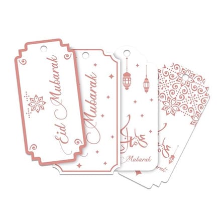 Suikerfeest Offerfeest Gift tags 'Eid Mubarak' (8st) ROSE GOLD