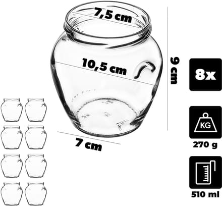 KADAX Amphorapot 82 mm 510 ml + deksel 82 mm