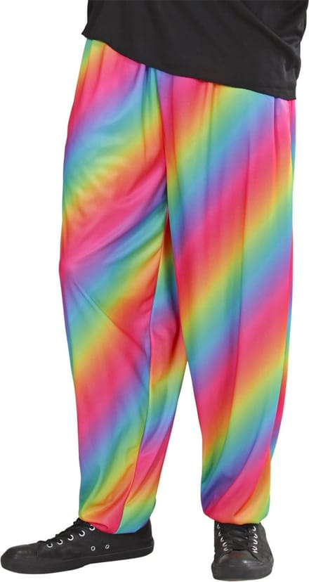 Foute disco broek regenboog print