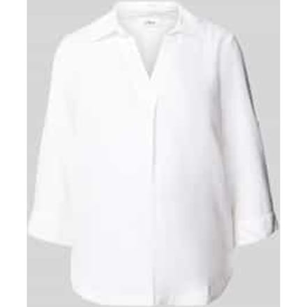 Linnen gemengde blouse met 3/4 mouwen en kraag voor dames s.Oliver