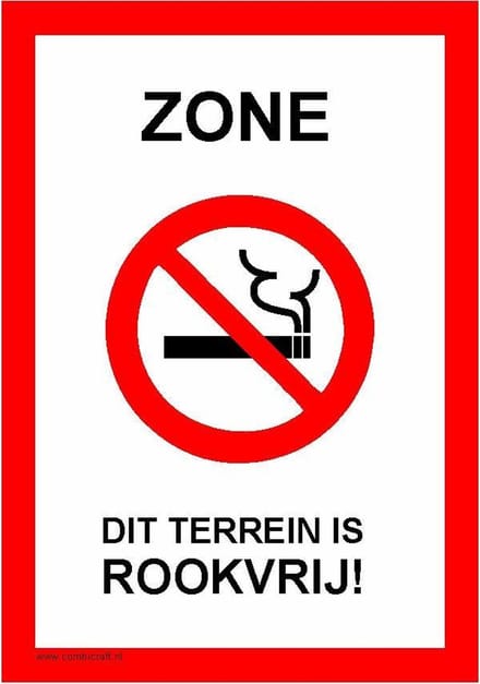 CombiCraft bord Dit terrein is rookvrij! - 21x30cm