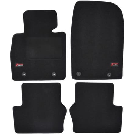 Tapis de sol - Logo - Mazda 2 - Velours noir - 4 stuks - Aanpassing précis