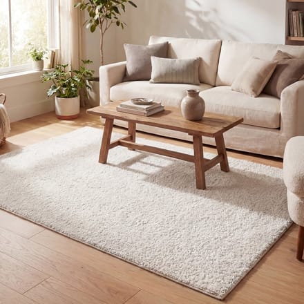 NATURL. Hoogpolig vloerkleed - Lofty Creme/Wit - 80x150cm