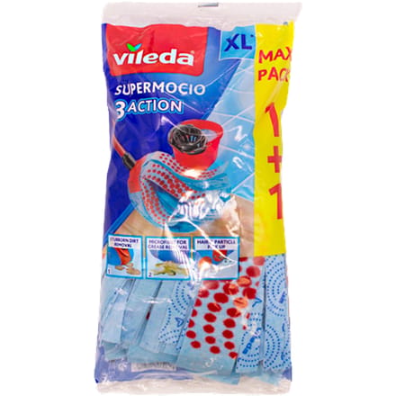 Vileda Vervanging SuperMocio 3 Action - Navulling voor de Vileda SuperMocio - 2 stuks