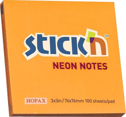 Stick'n sticky notes - 76x76mm - Oranje - 100 memoblaadjes