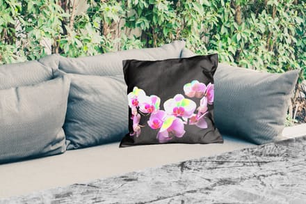Buitenkussen - Orchidee - Bloemen - Roze - Flora - 45x45 cm - Weerbestendig