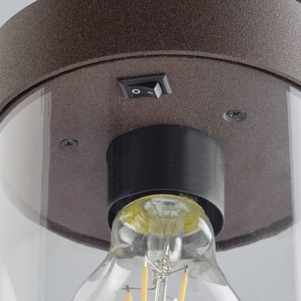 TRIO SAMBESI - Paalverlichting - Roestkleur - excl. 1x E27 4W - Schemeringsensor - Buitenverlichting - IP44