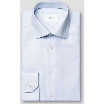 Eton Overhemd Smooth Fine Twill Organic Extra Long Staple Cotton Licht Blauw / male
