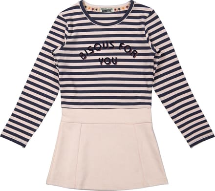 DJ Dutchjeans - Jurk - Powder pink+navy - Maat 92