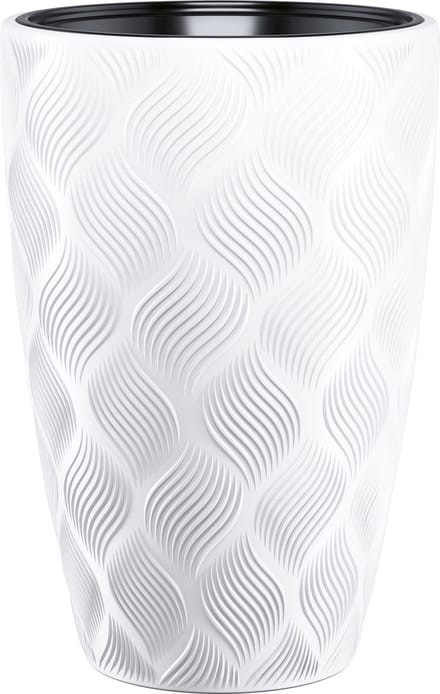 Bloempot Wave Slim - Wit - Plantenbak - Binnen & Buiten - Tuin - Decoratie - Potten - Moestuin - Bloembak