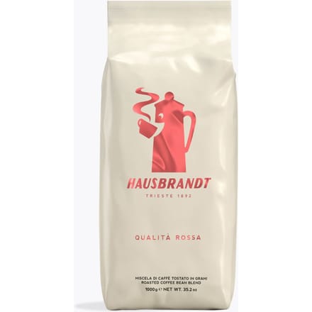 Hausbrandt Qualita Rossa 1 kg | Ganze Bohne | 60% Arabica 40% Robusta Kaffee für Espresso, Cappuccino & Vollautomat | Kräftiger italienischer Genuss