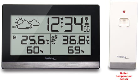 Technoline WS9255 KLOK / WEKKER met TEMPERATUURWEERGAVE en WEERSTATION