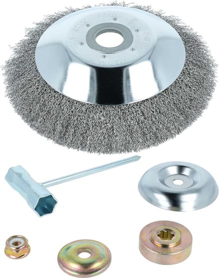 Onkruidborstel - Metaalborstel - Terras Reinigen - Met Accessoireset - 853 Grams - Zilver