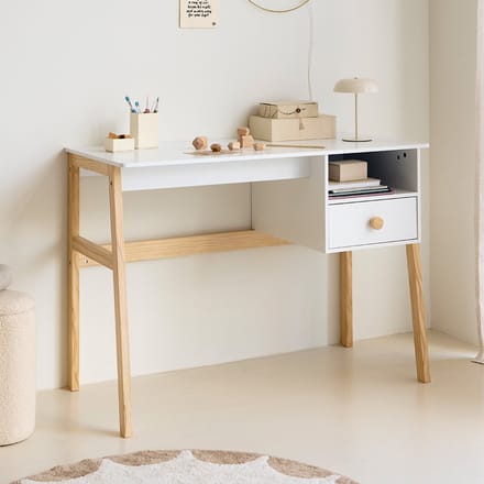Petite Amélie Kinderbureau met opbergruimte «Cerise» | Wit