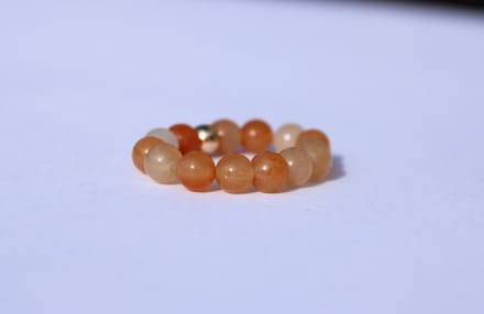 Bixorp Gems Edelsteen Ring van Oranje Aventurijn - 4mm Kralen Ring - Cadeau voor haar