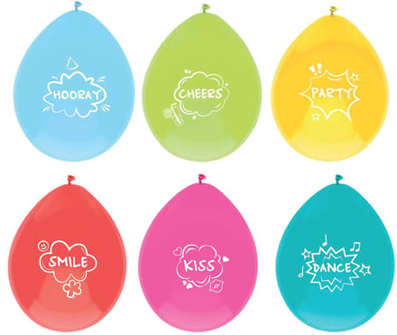 Haza Original Ballonnen Party Quotes Multicolor 6 Stuks 30 Cm