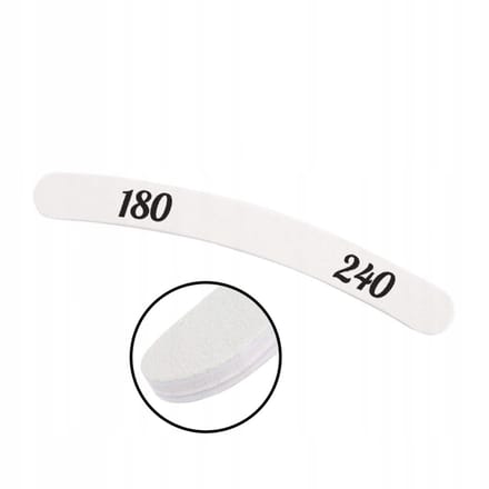 Banaan Nagelvijl 180/240 - Wit, Professioneel Manicure & Pedicure