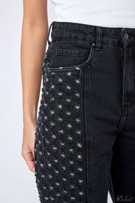 Broek Toxik3 met hoge taille recht model zwart