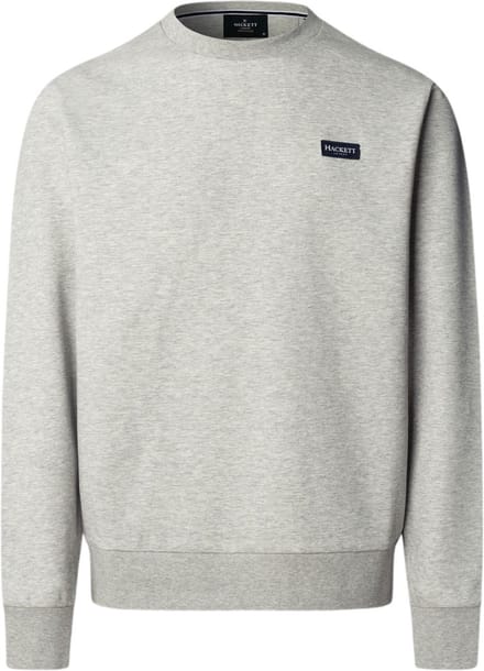 Hackett London Sweater met ronde hals en grijs logo