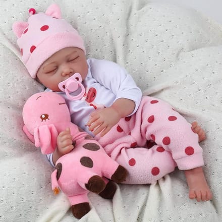 Levensechte Babypop 55 cm met Accessoires, Geschikt vanaf 3 Jaar