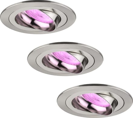 Ledvion - 3X SMART LED Inbouwspot Tokyo - RVS - Dimbaar
