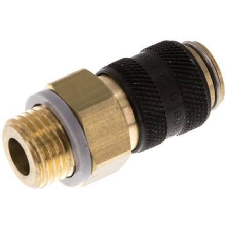 Messing DN 5 Zwart Luchtkoppeling Snelkoppeling G 1/4 inch Buitendraad - CLS5-M-B-BLA-014