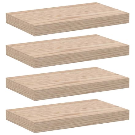 vidaXL - Wandschapppen - 4 - st - 40x23,5x4 - cm - bewerkt - hout