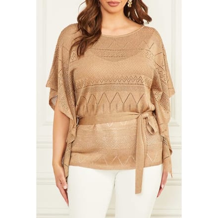GUESS Marciano By  Hydra Top Kimono Swt Khaki Tan Größe: XS/S | Strickpullover Outlet | Damen | Braun