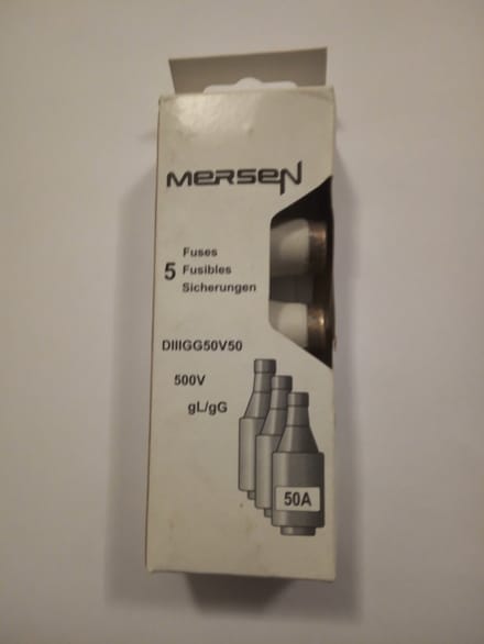 Mersen 00598.050700 Diazed zekering Afmeting zekering: DIII 50 A 500 V