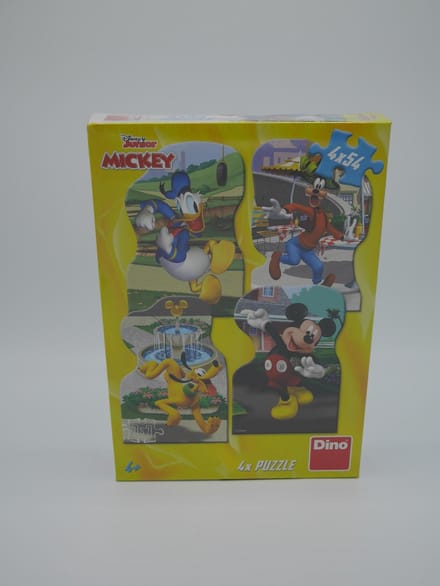 Dino puzzel - Mickey Mouse stad - 4 x 54 stukjes karton speelgoed.