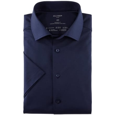 OLYMP Luxor 24/Seven Overhemd, Modern Fit, Global Kent, Marineblauw