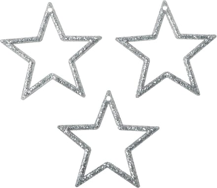Decoratieve sterren zilveren glitter kerststerren 4,5 cm 120 st, 120 S