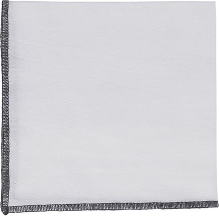 Set van VIER servetten corino wit met zwarte bies - 100% katoen - 35 x 35 cm